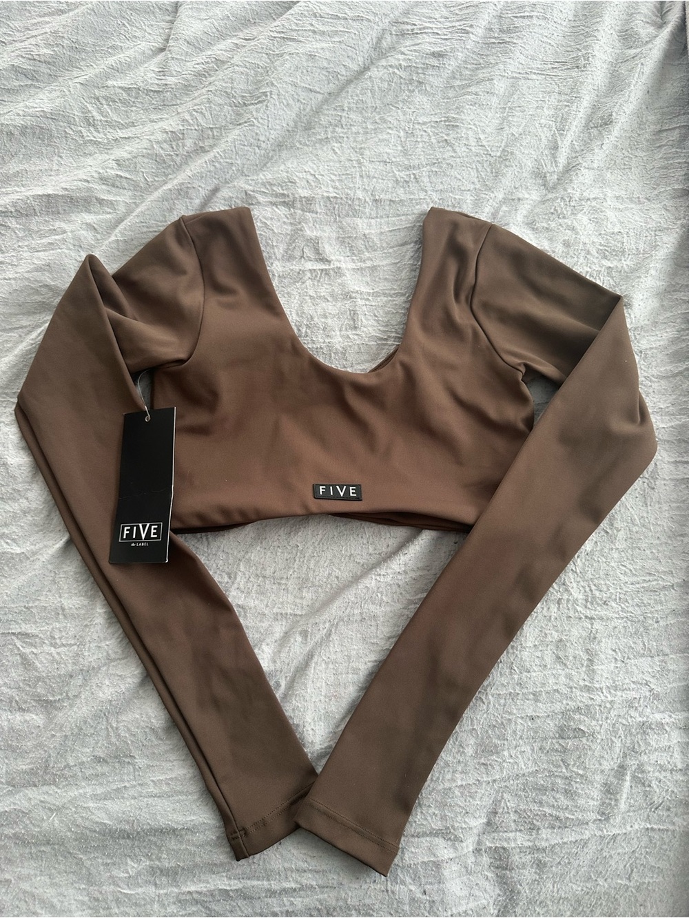 Five Dancewear Brown Long Sleeve Dance Crop Top